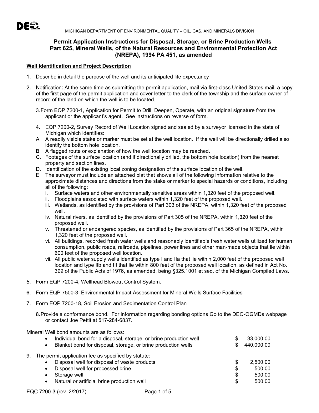 Requirements for Application for Permit to Drill and Operate Disposal, Storage, Or Brine