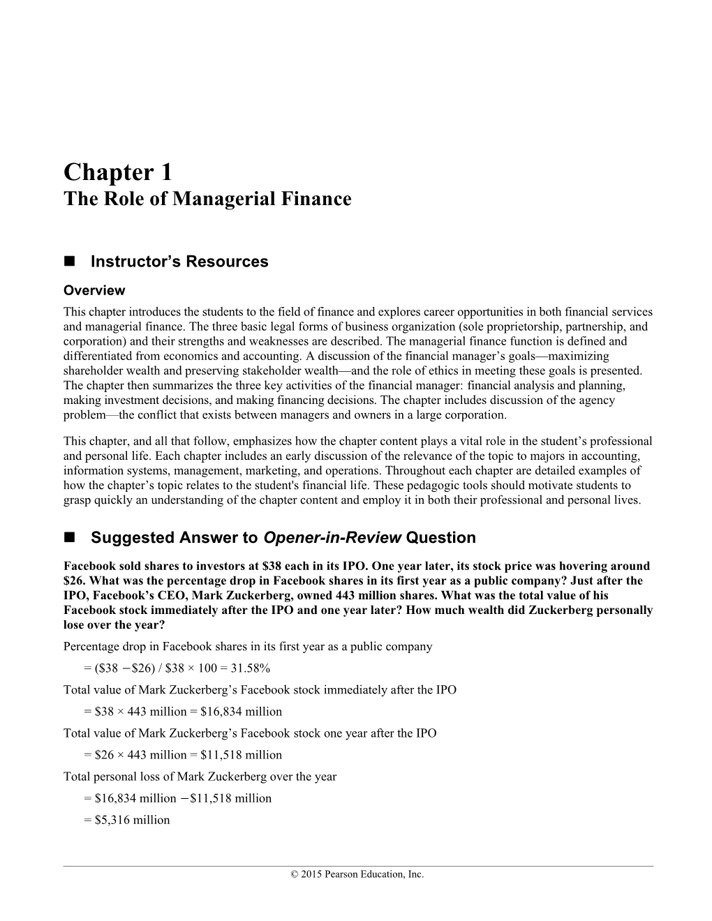Full File at 1 the Role and Environment of Managerial Finance 19