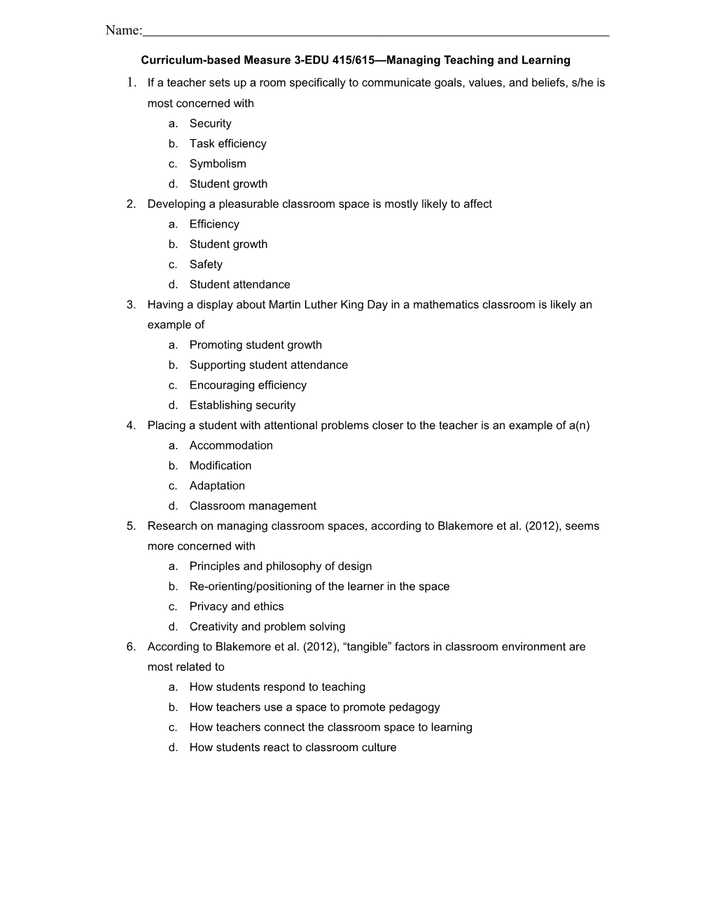 Curriculum-Based Measure 3-EDU 415/615 Managing Teaching and Learning