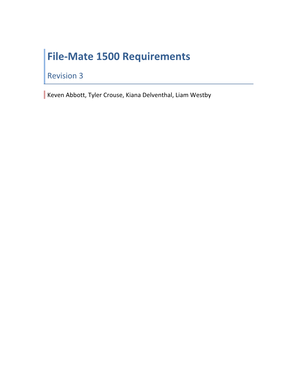 File-Mate 1500 Requirements