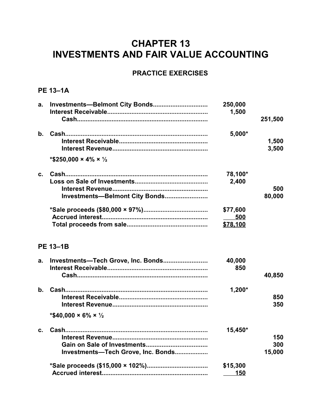 CHAPTER 13Investments and Fair Value Accounting