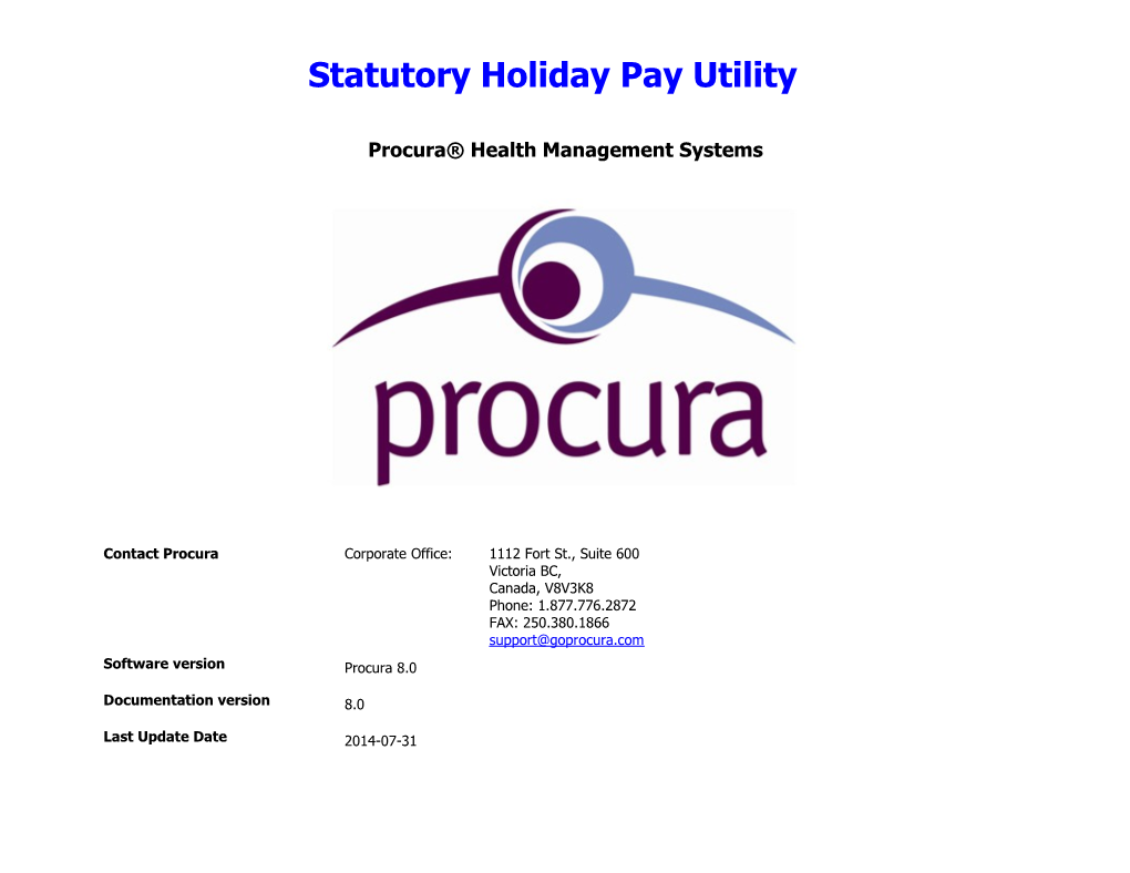 Statutory Holiday Pay Utility