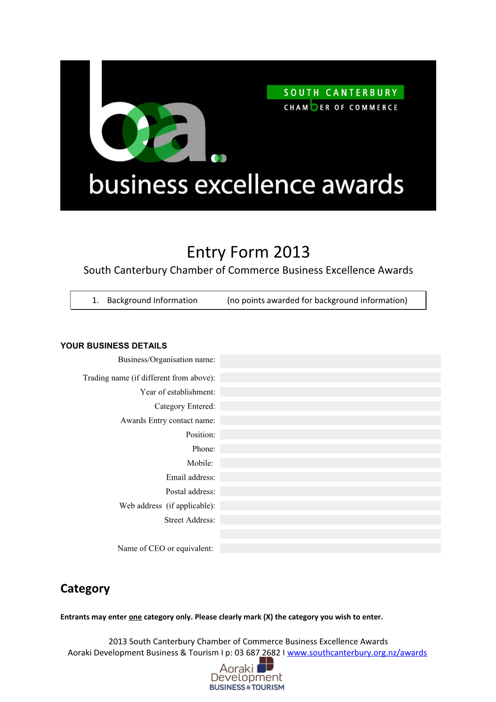 South Canterbury Chamber of Commerce Business Excellence Awards