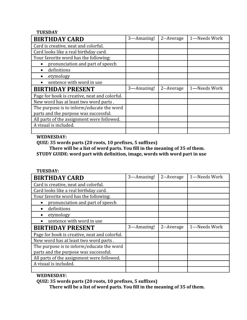 QUIZ: 35 Words Parts (20 Roots, 10 Prefixes, 5 Suffixes)