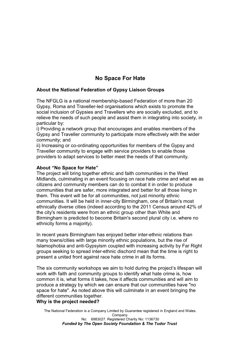 About the National Federation of Gypsy Liaison Groups
