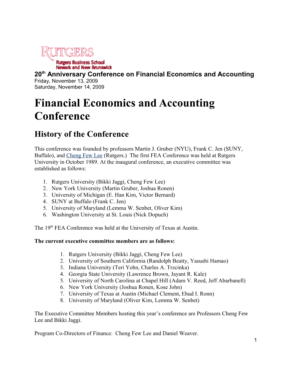 Financial Economics and Accounting Conference