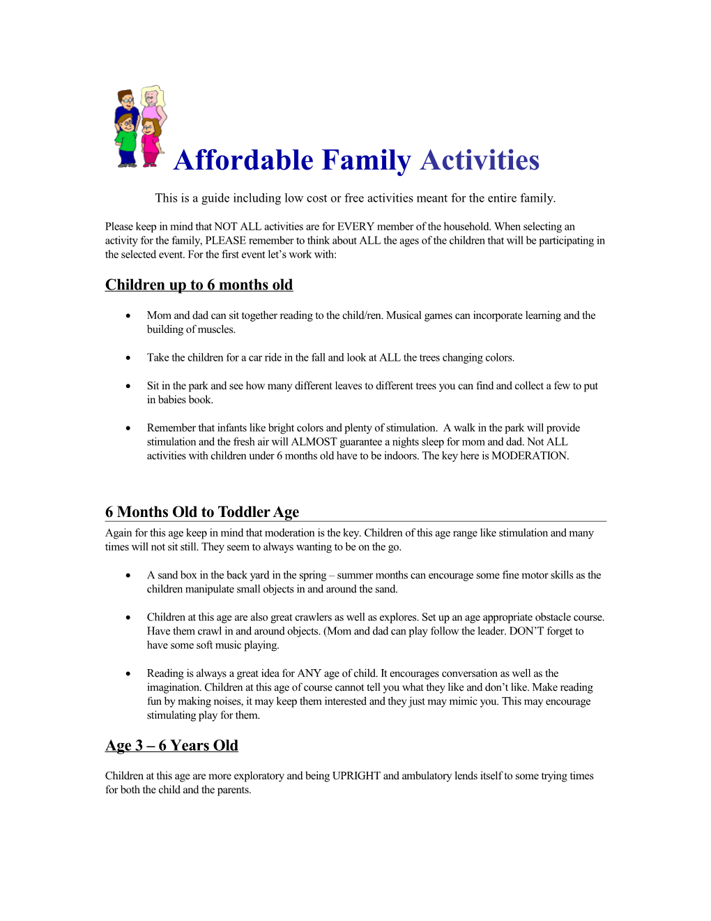 Affordable Family Activities