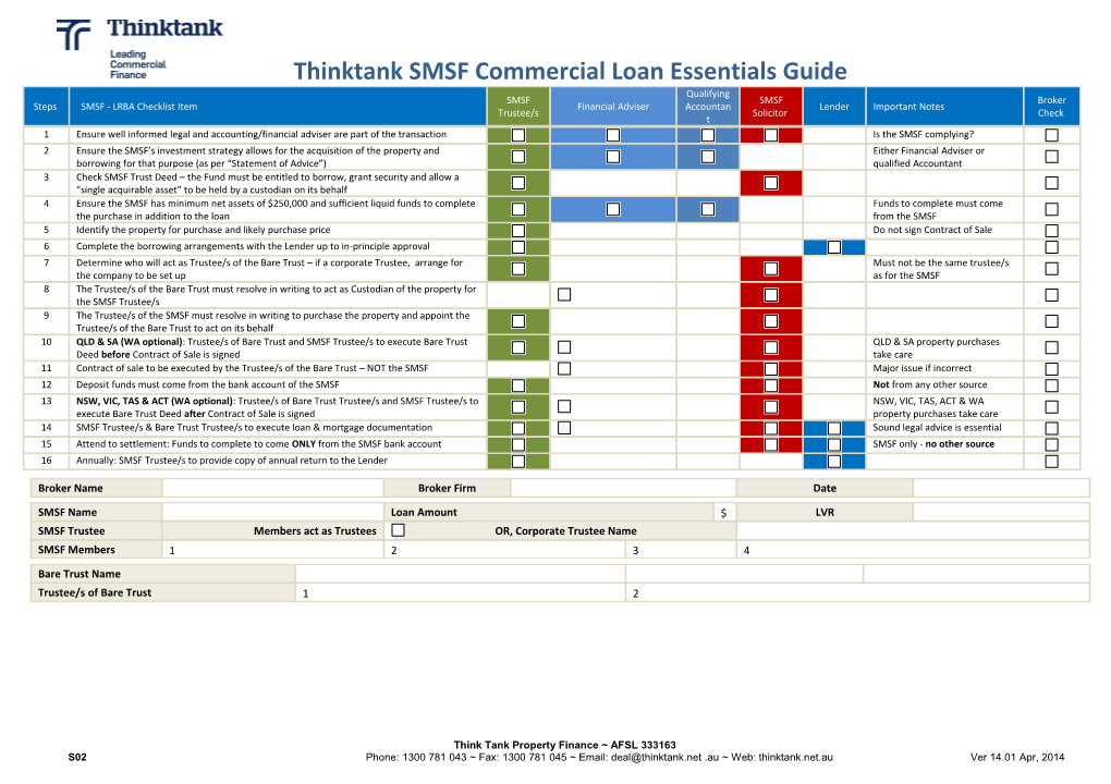 Think Tank Property Finance AFSL 333163