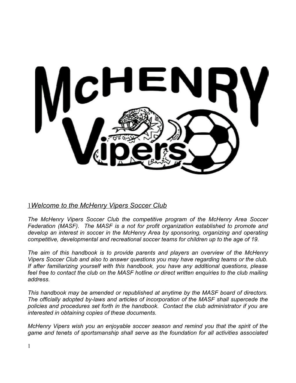 Philosophy of Mchenry Area Soccer Federation