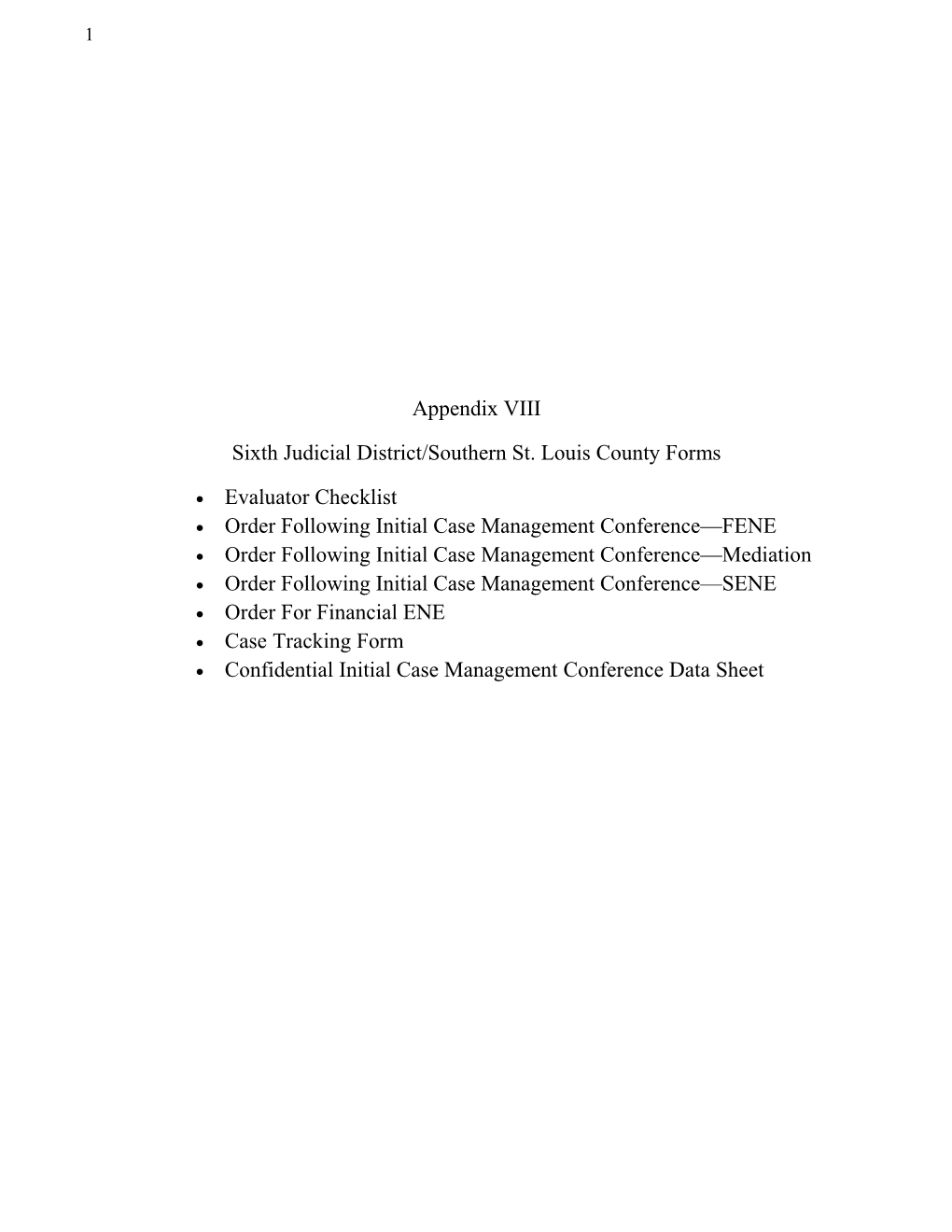 Sixth Judicial District/Southern St. Louis County Forms