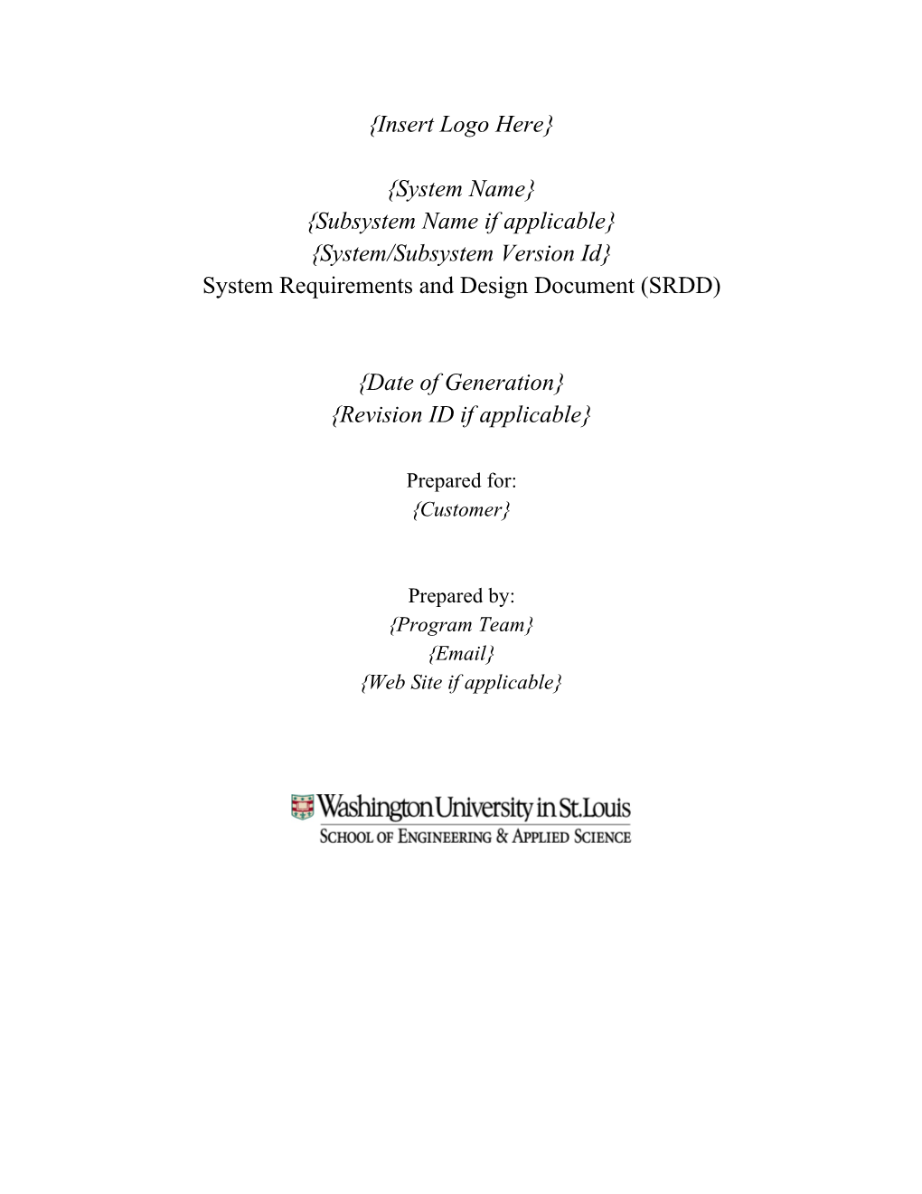 System Requirements and Design Document (SRDD)