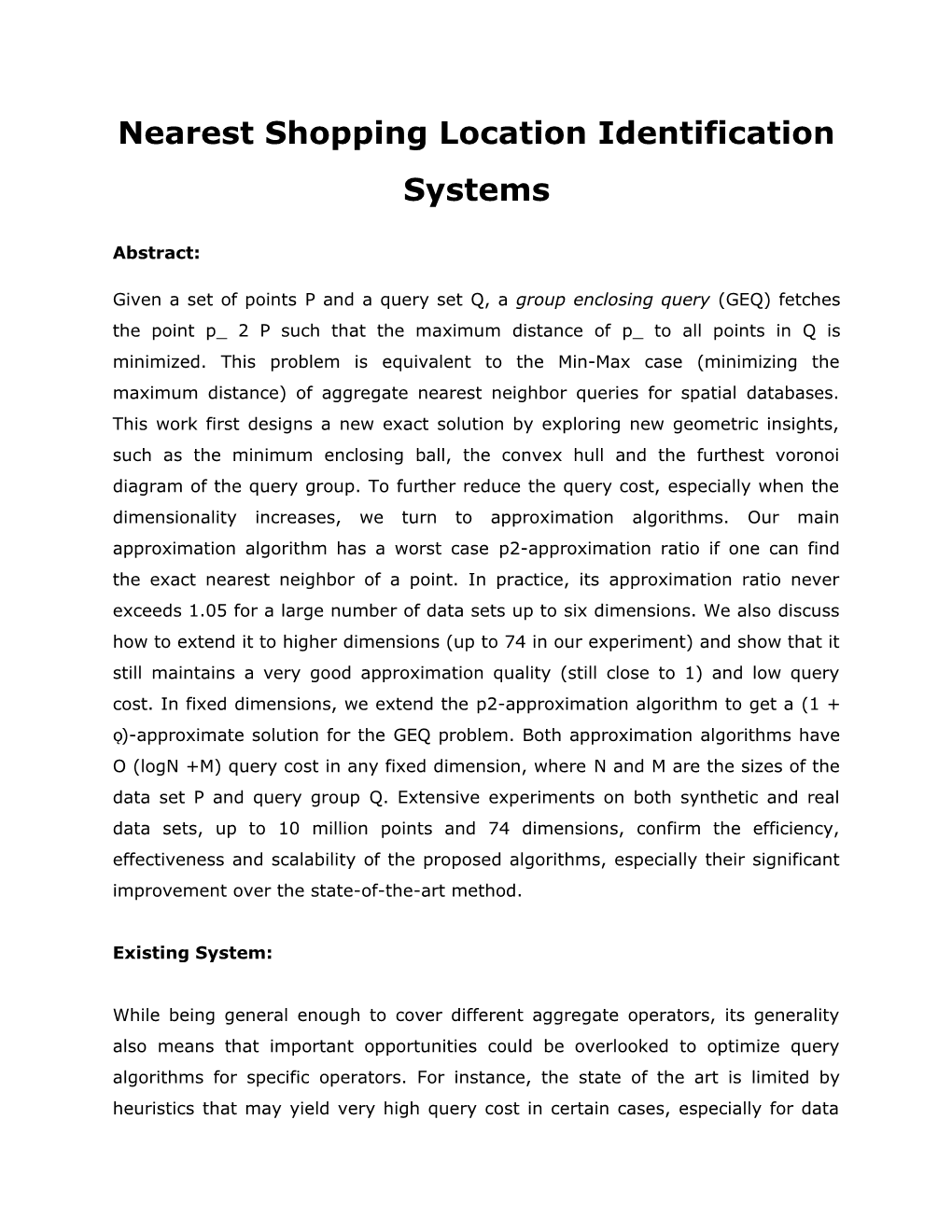 Nearest Shopping Location Identification Systems