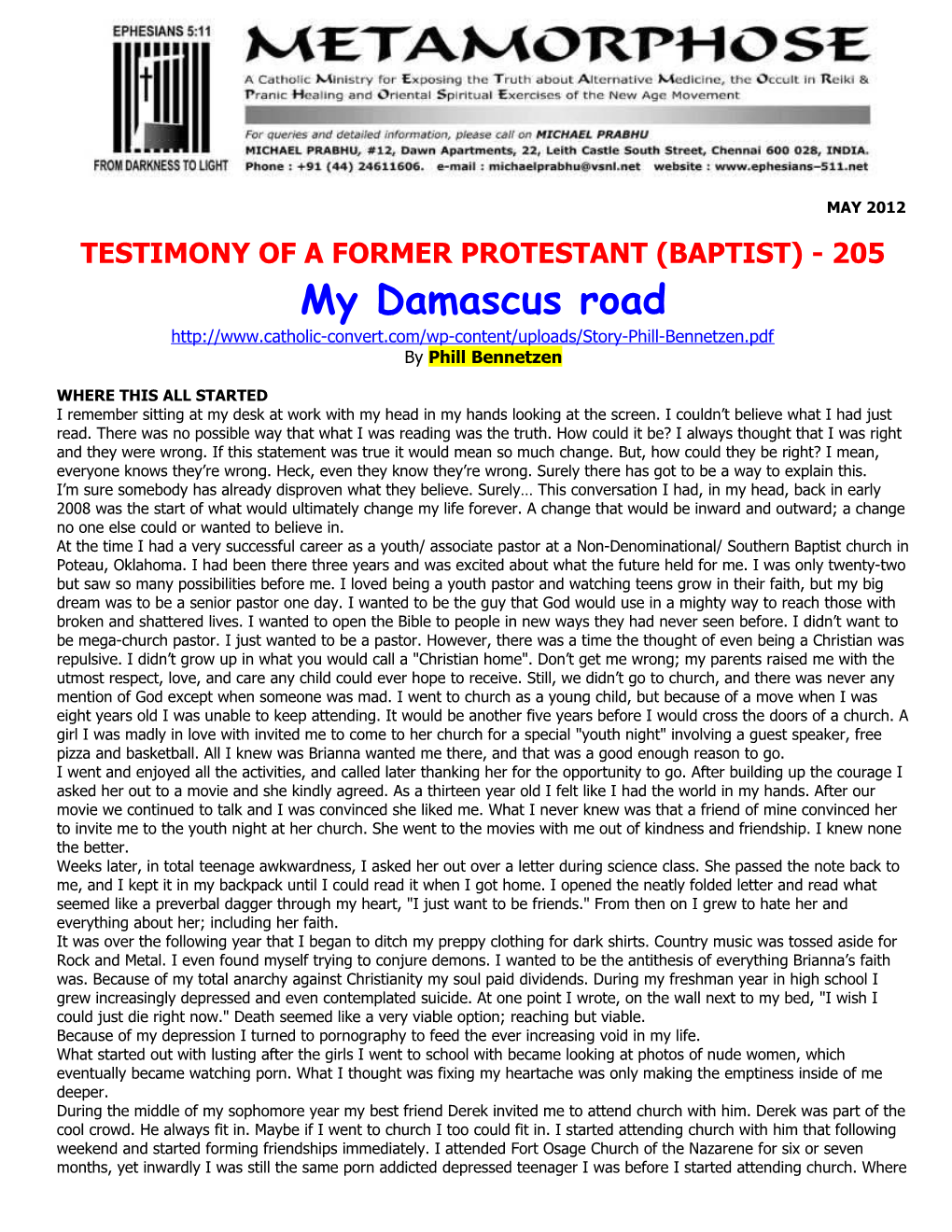 Testimony of a Former Protestant (Baptist)-205