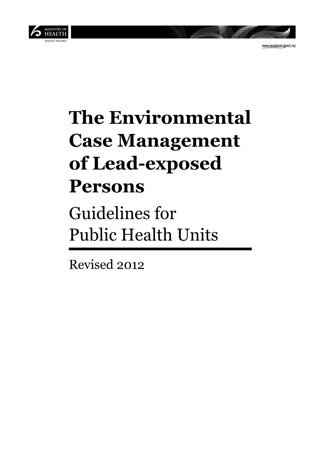 The Environmental Case Management of Lead-Exposed Persons