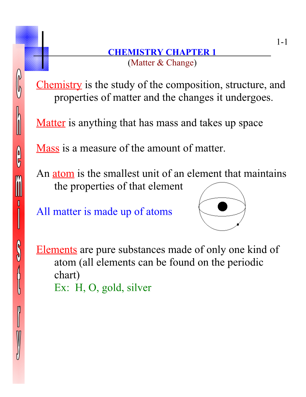 Matter Is Anything That Has Mass and Takes up Space