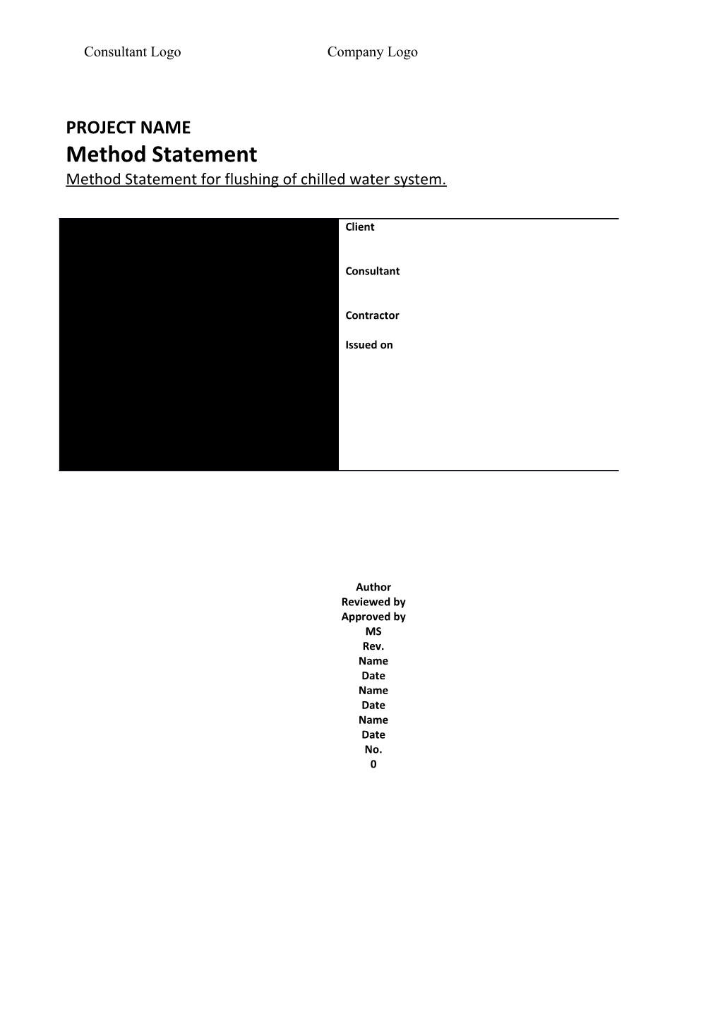 Method Statement for Flushing of Chilled Water System