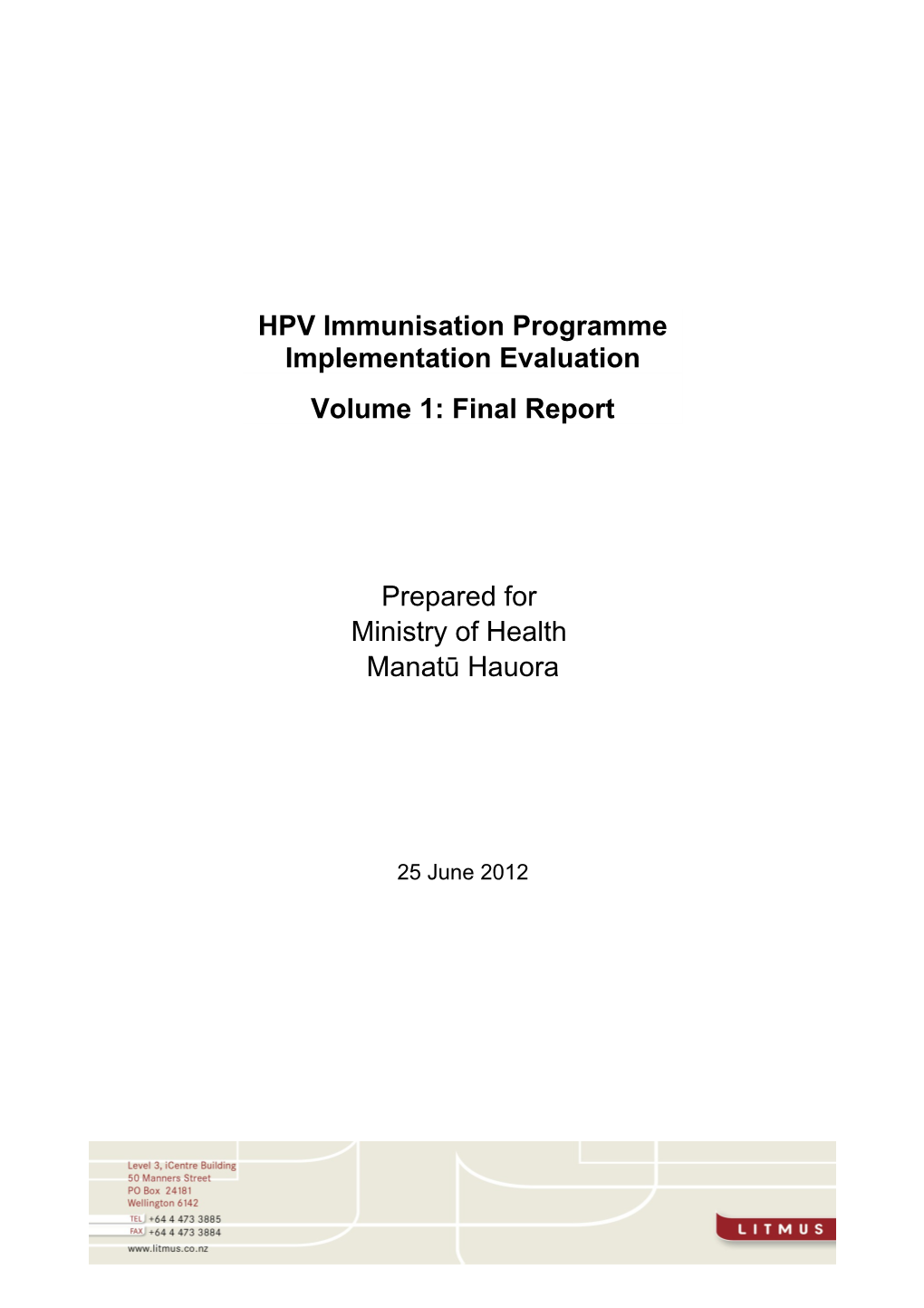 HPV Immunisation Programme Implementation Evaluation