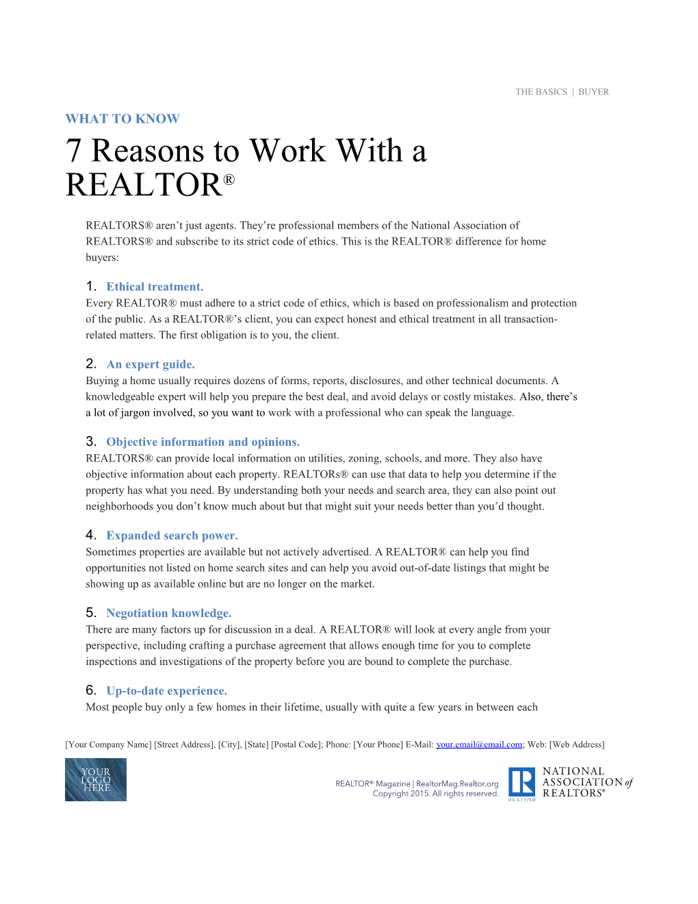 7 Reasons to Work with a REALTOR