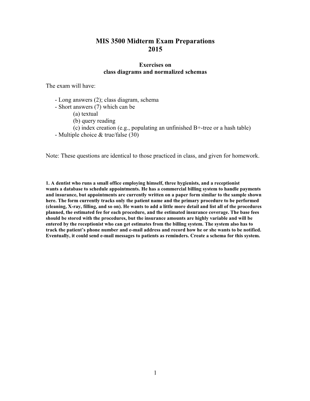 Class Diagrams and Normalized Schemas