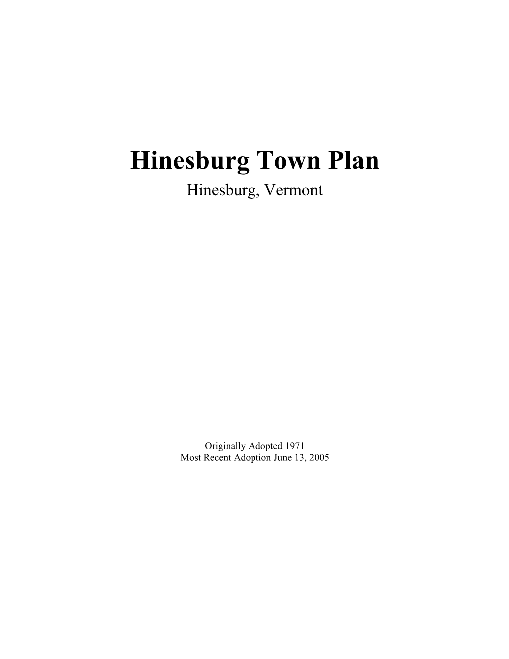 Hinesburg Town Plan