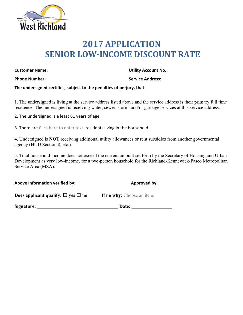 Senior Low-Income Discount Rate