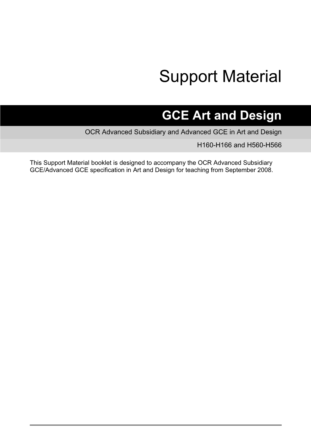 GCE Art and Design