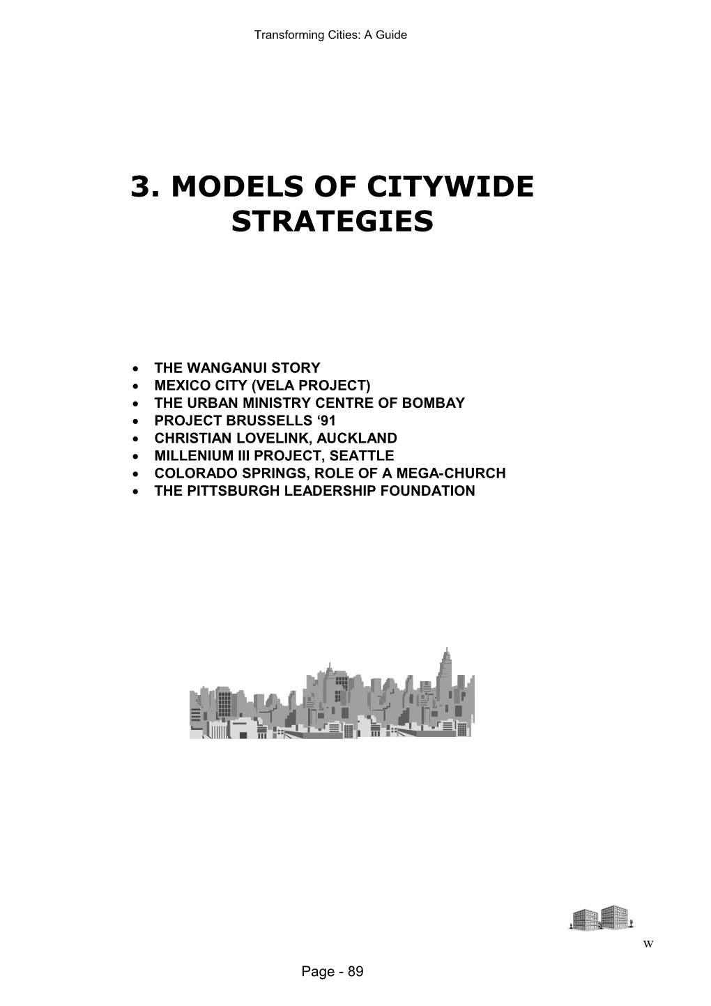 3. Models of Citywide