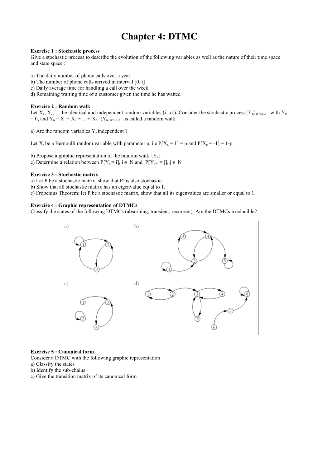 Chapitre 1: Chaînes De Markov À Temps Discret