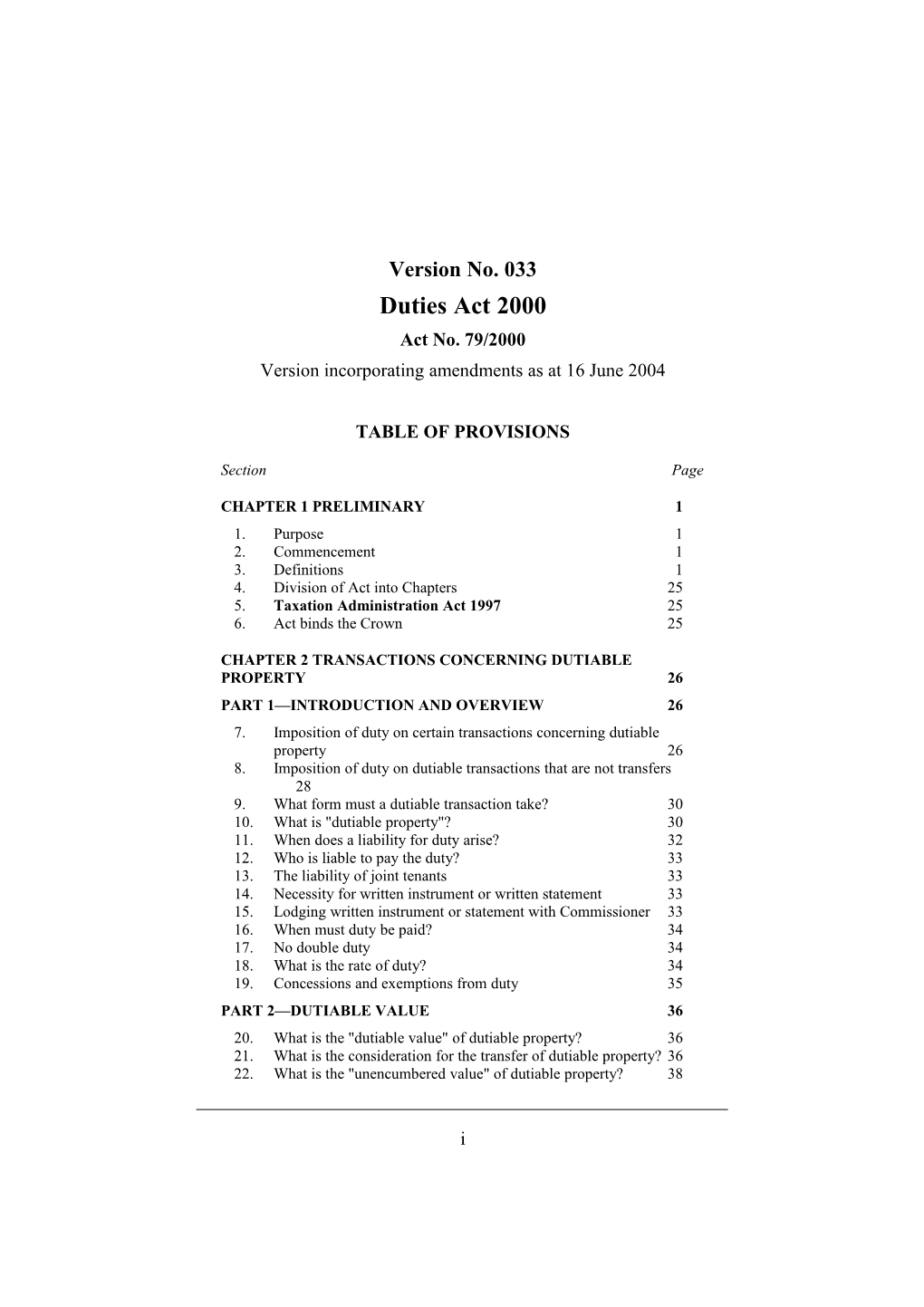 Version Incorporating Amendments As at 16 June 2004
