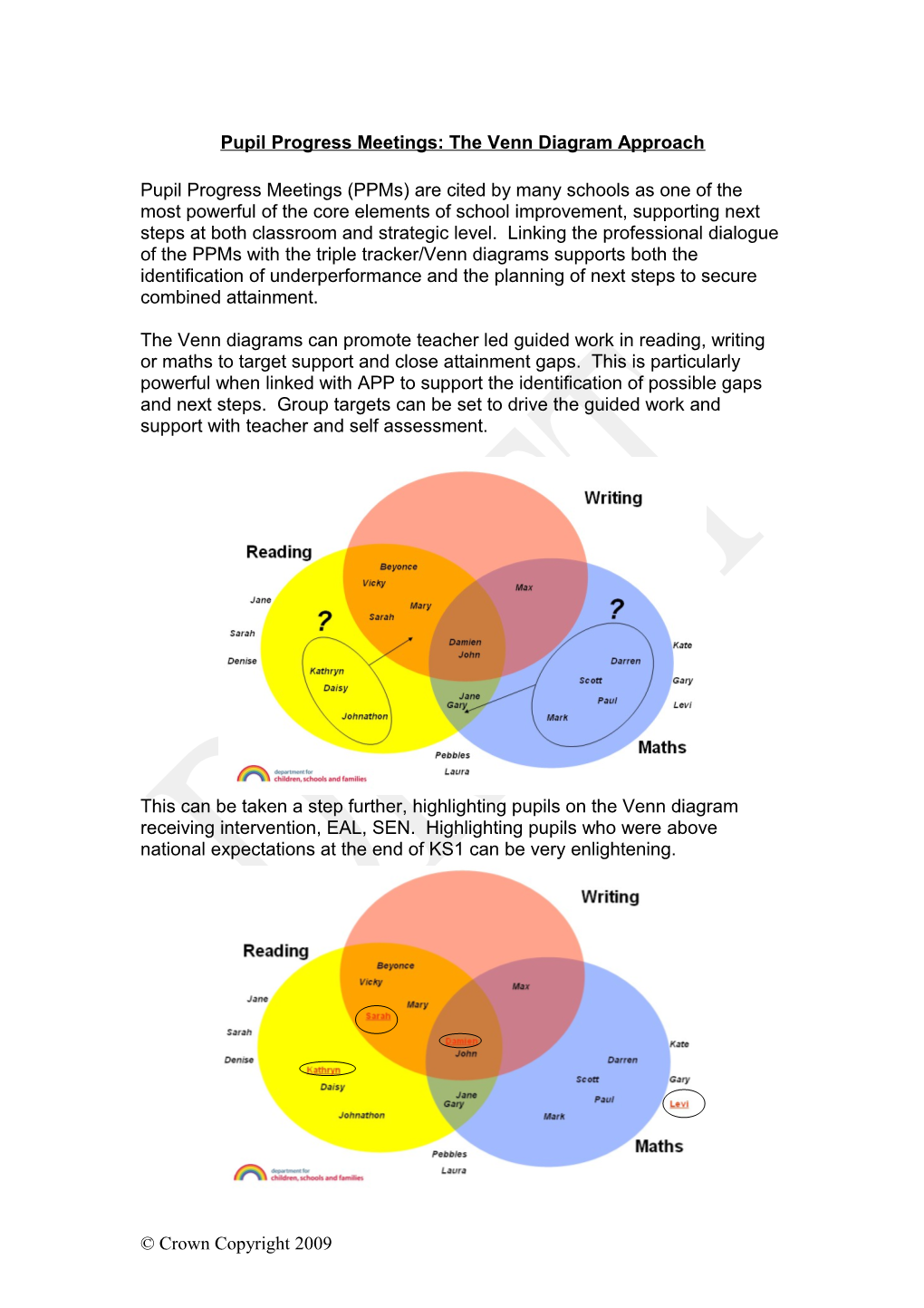 General Prompts to Initiate the Pupil Progress Conversation