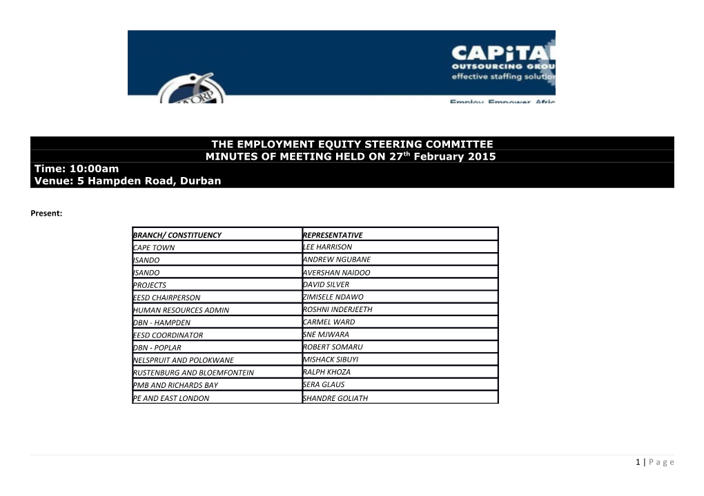 The Employment Equity Steering Committee