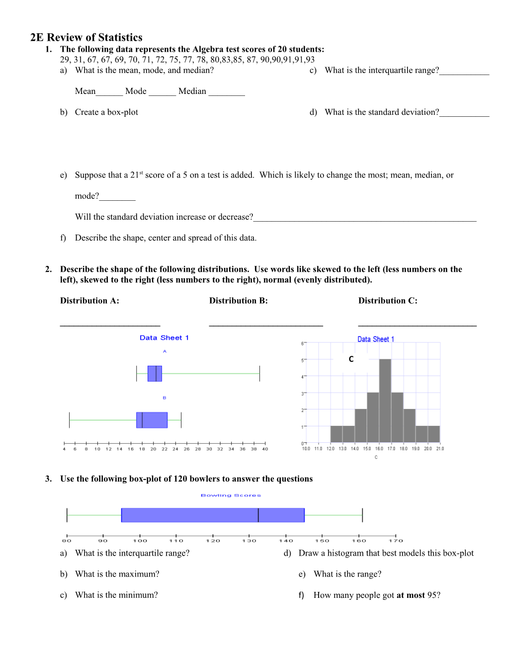 2E Review of Statistics