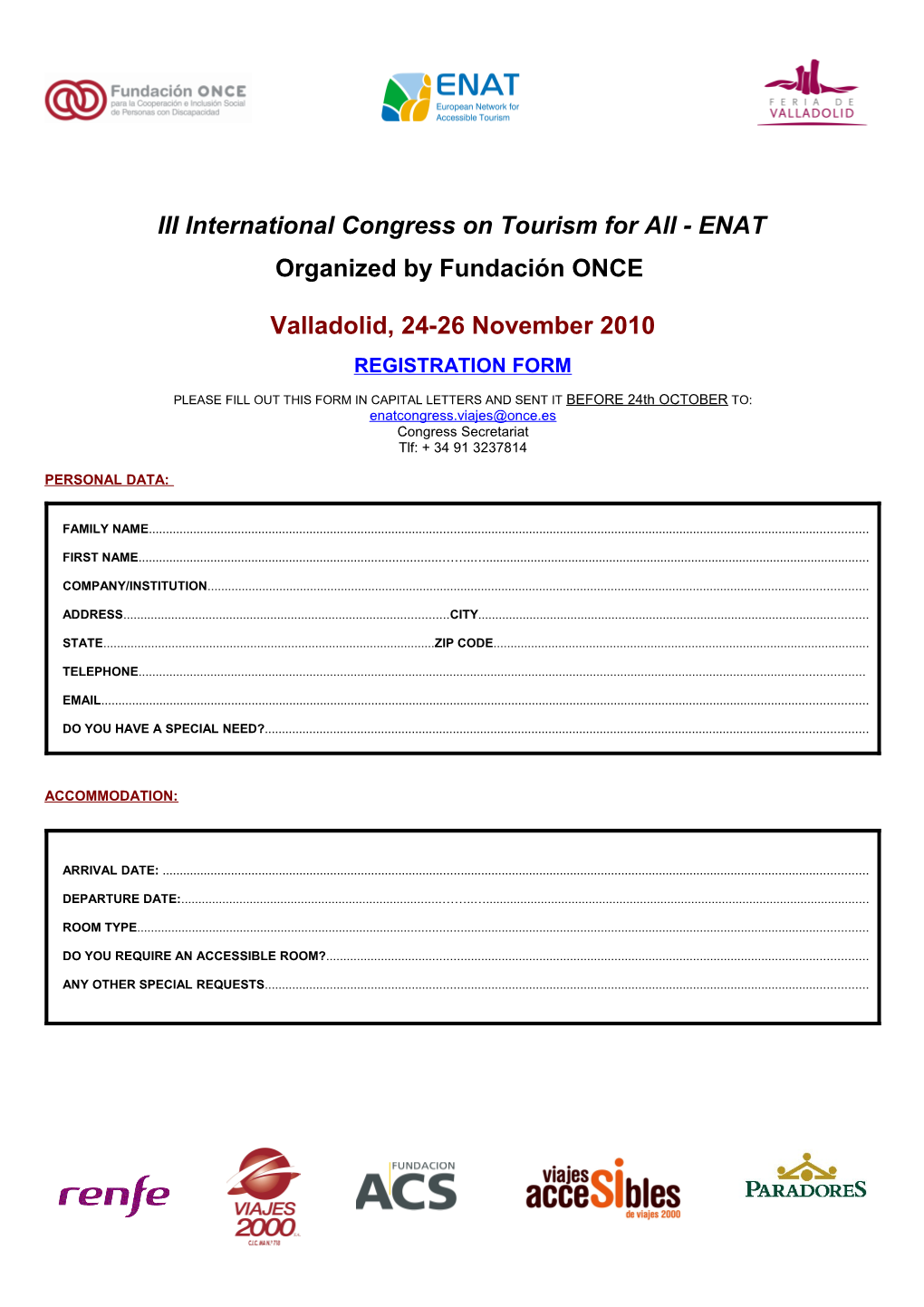 III International Congress on Tourism for All - ENAT