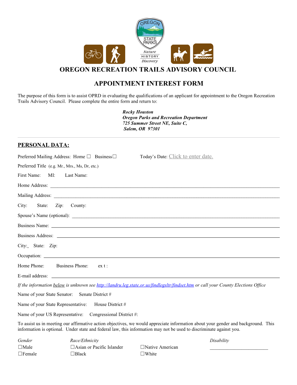 Executive Appointments Interest Form