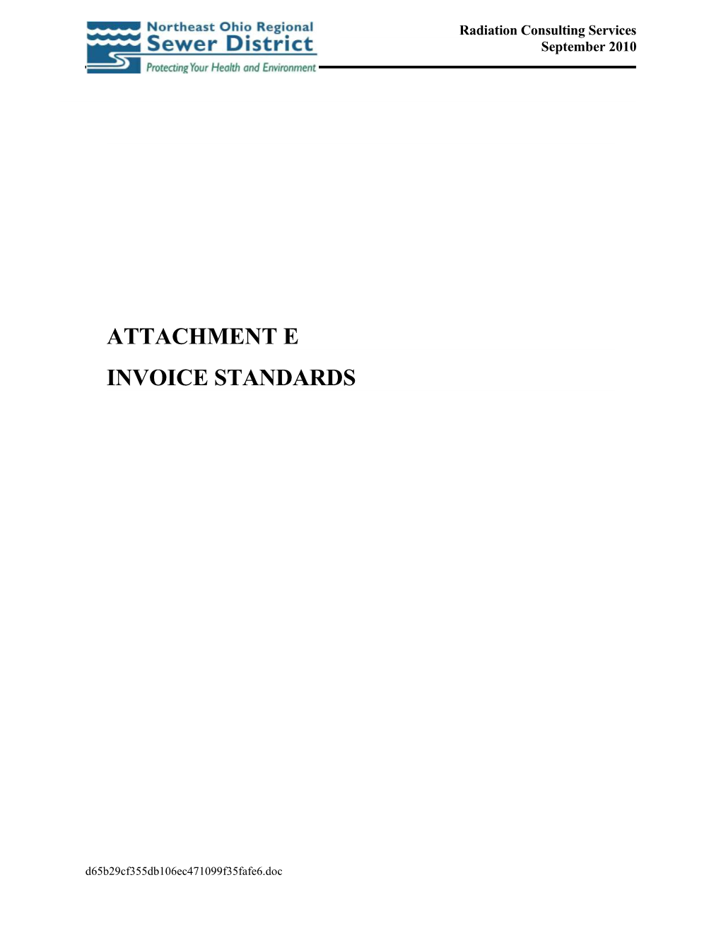 Attachment a - Invoice Standards