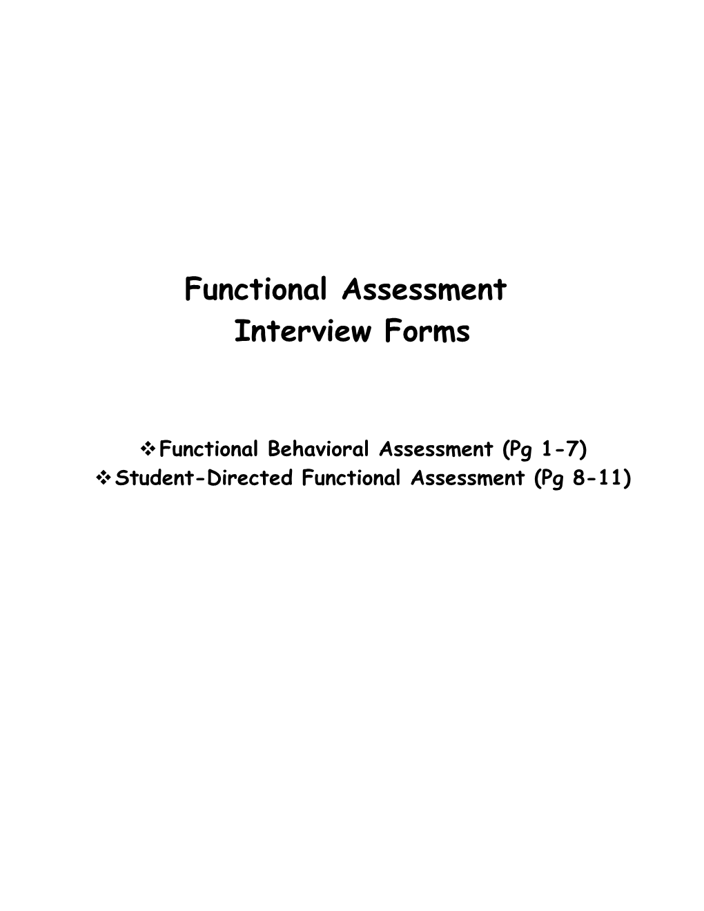 Functional Assessment