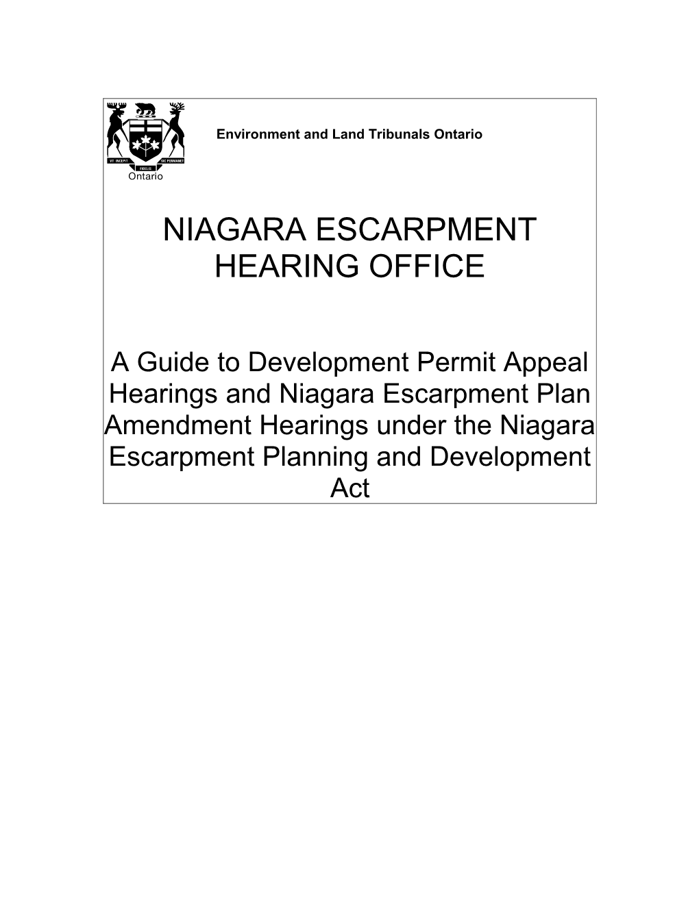 Niagara Escarpment Hearing Office