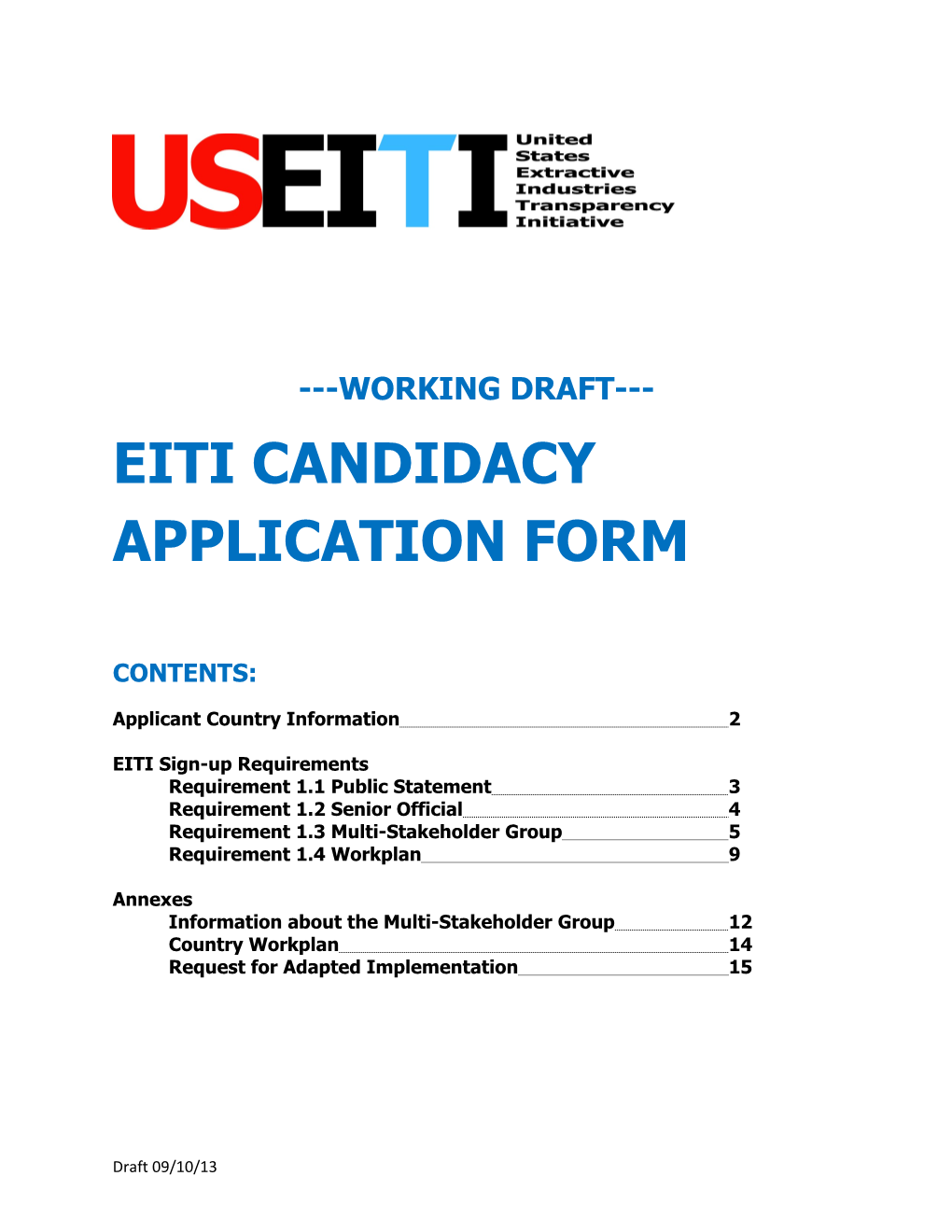 EITI Candidacy Application Form