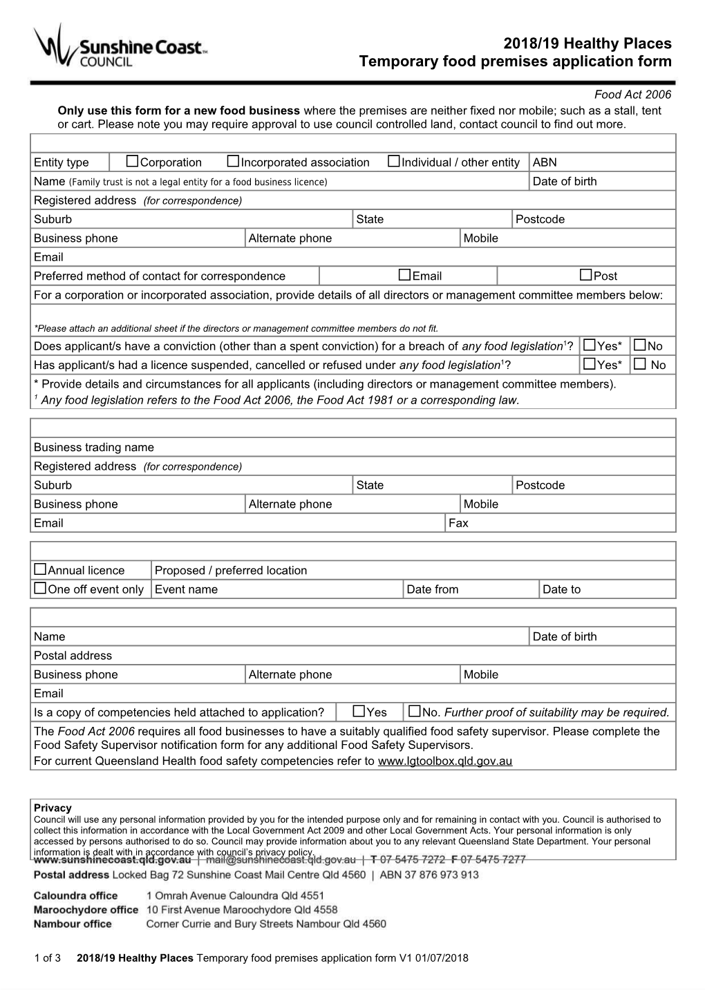 1 of 32018/19 Healthy Placestemporary Food Premises Application Formv1 01/07/2018