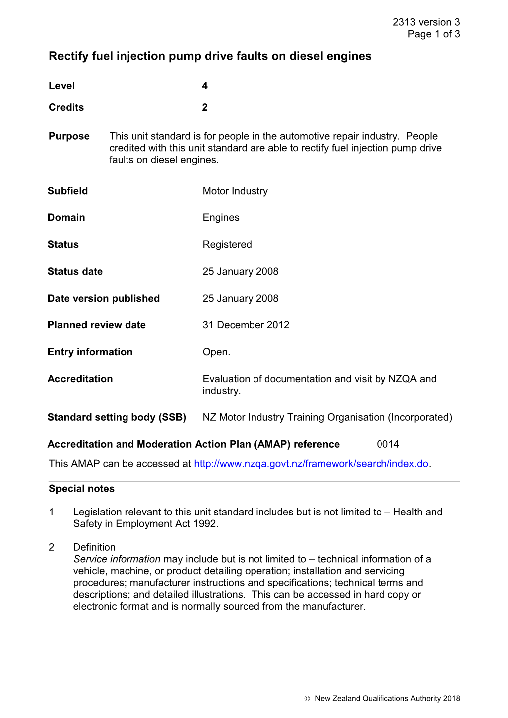 2313 Rectify Fuel Injection Pump Drive Faults on Diesel Engines