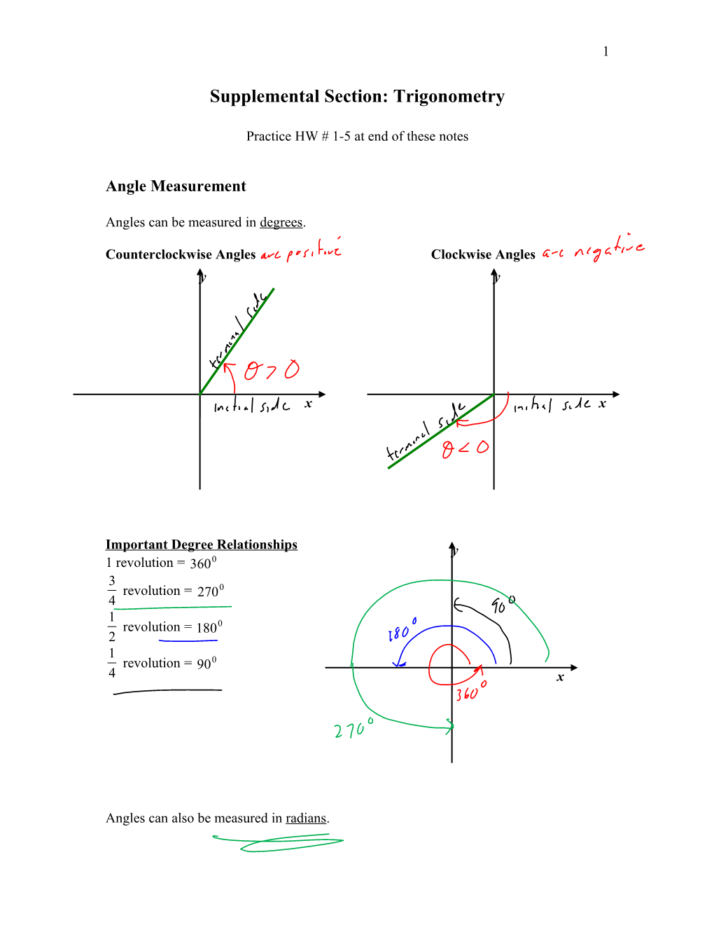 Supplemental Section: Trigonometry