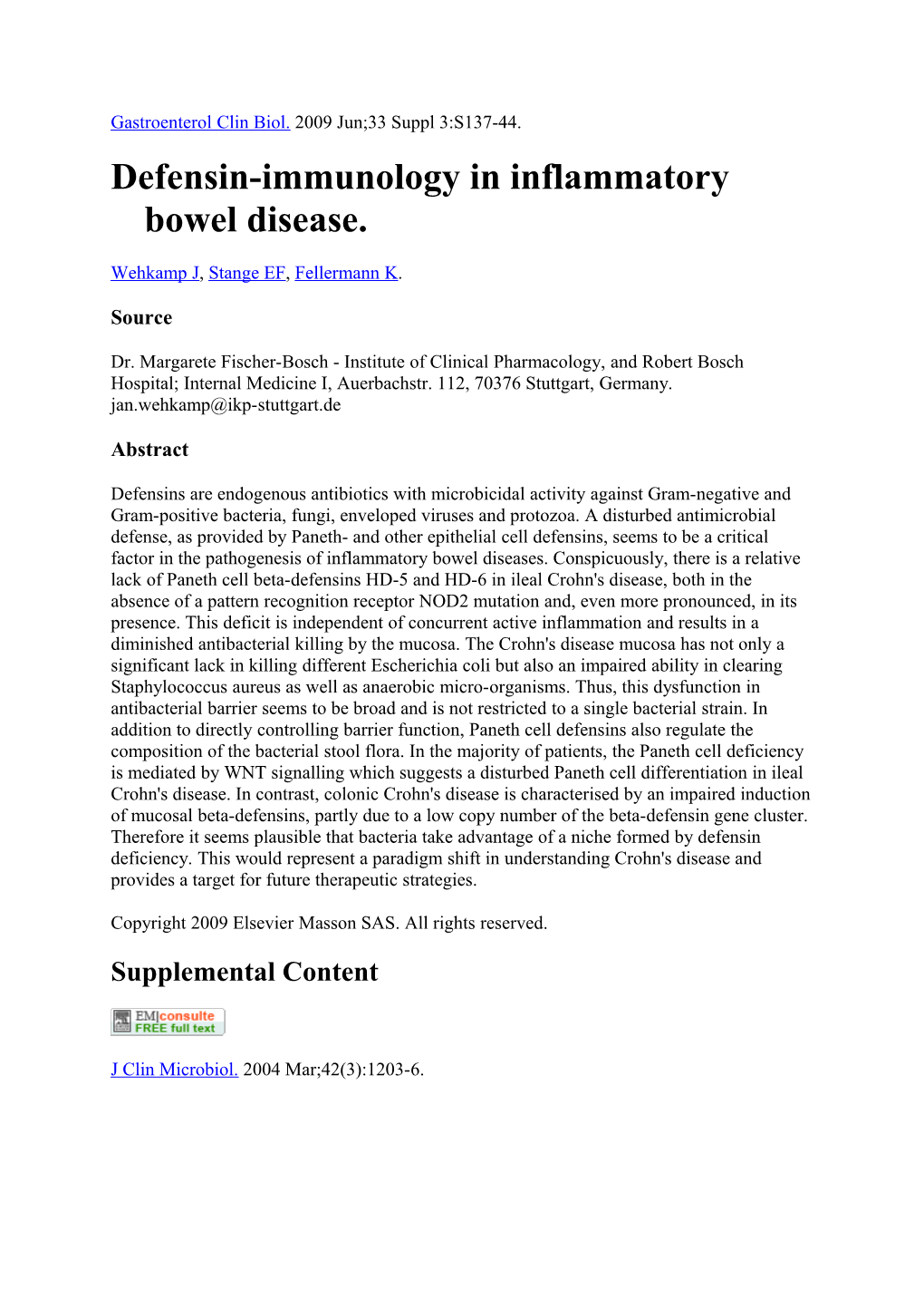 Defensin-Immunology in Inflammatory Bowel Disease