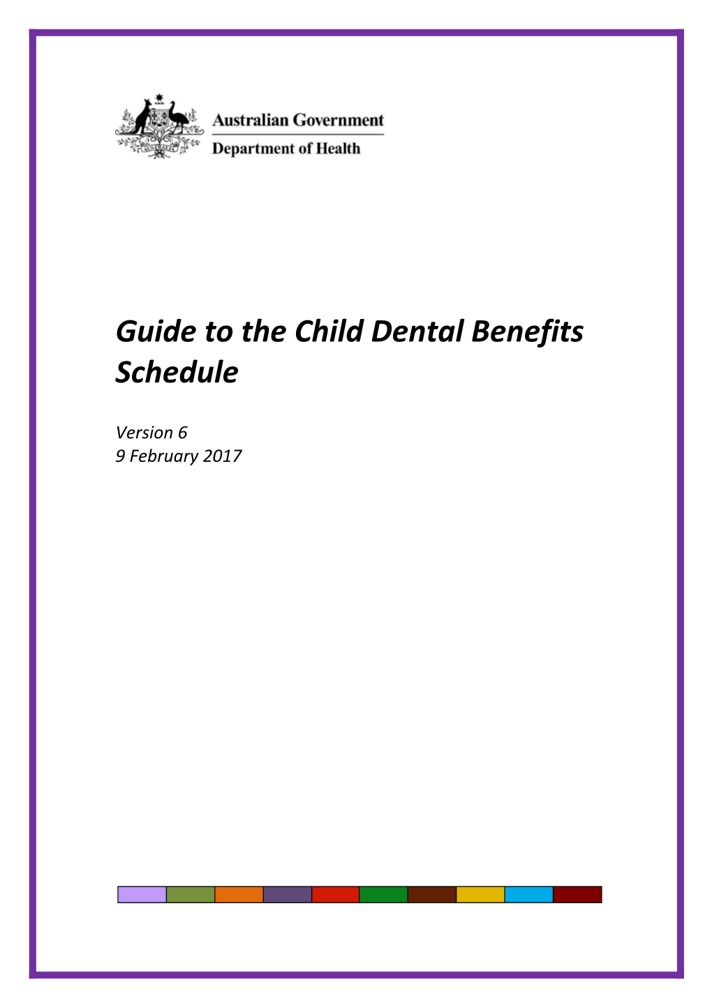 Guide to the Child Dental Benefits Schedule