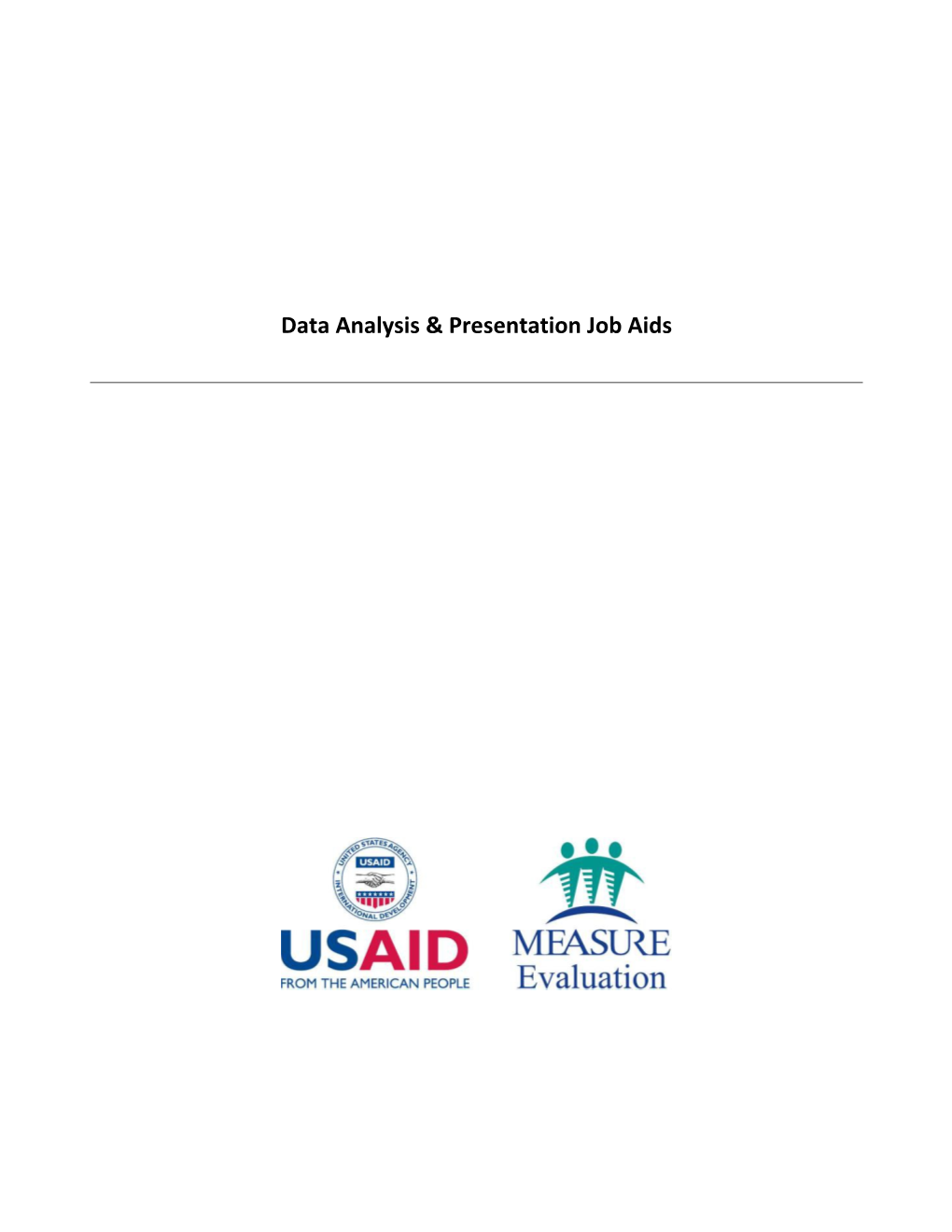 Data Analysis & Presentation Job Aids