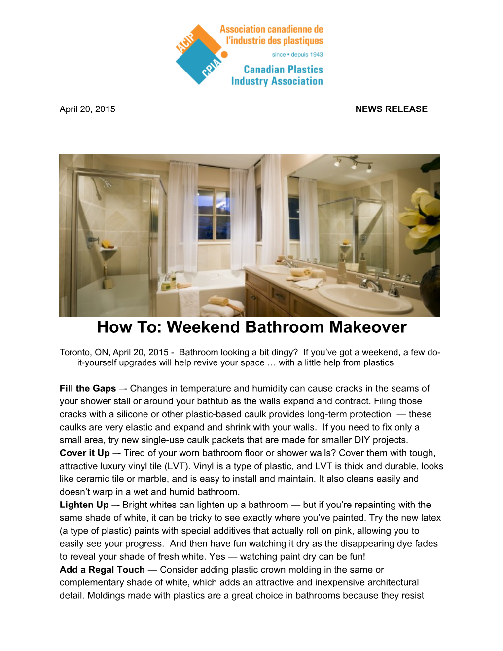 How To: Weekend Bathroom Makeover