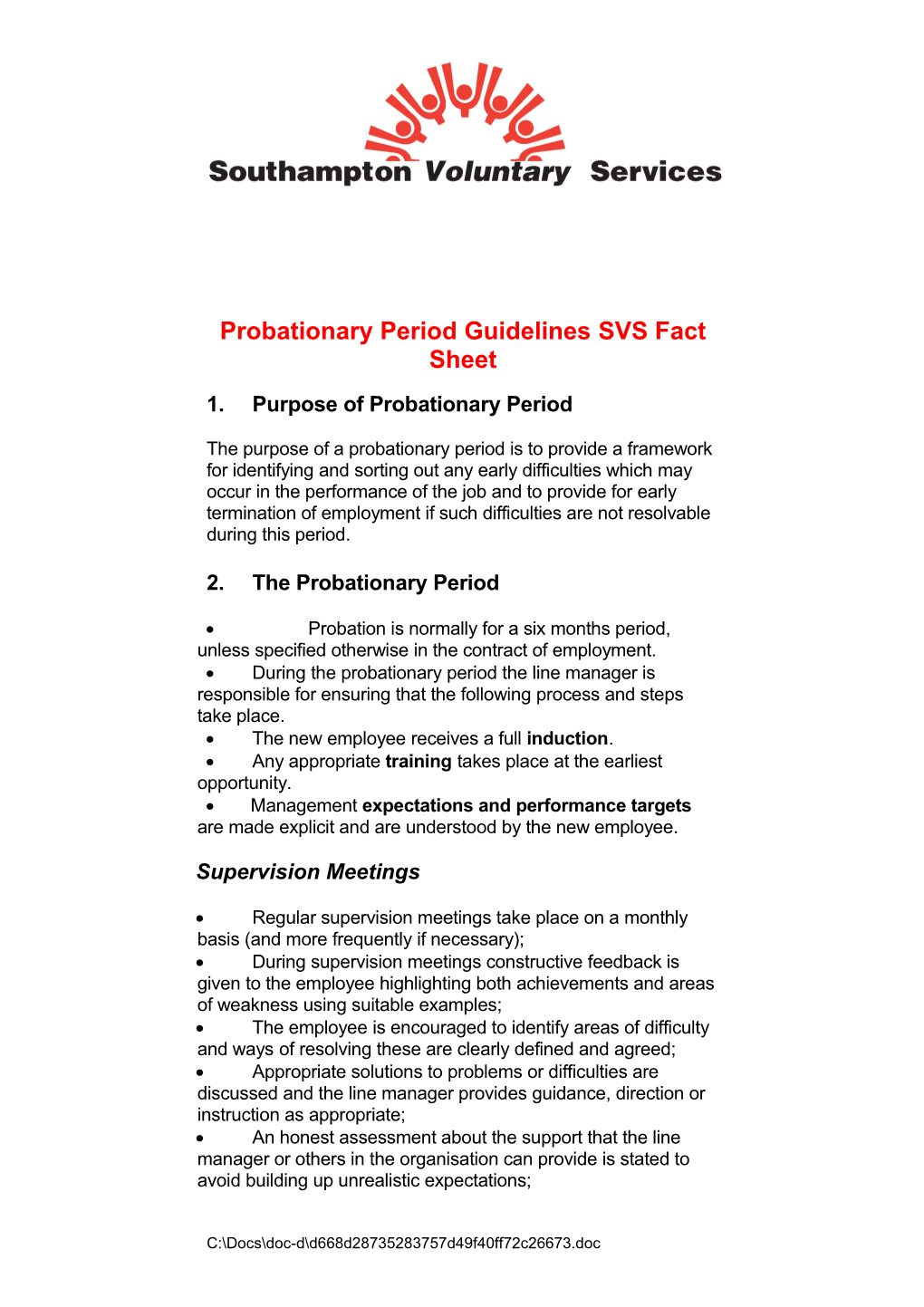 Probationary Period Guidelinessvs Fact Sheet