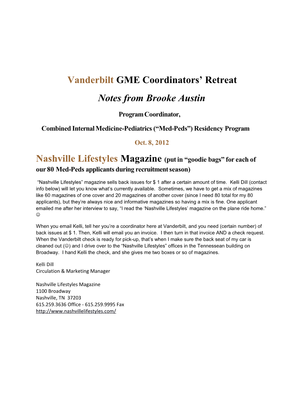 Vanderbilt GME Coordinators Retreat