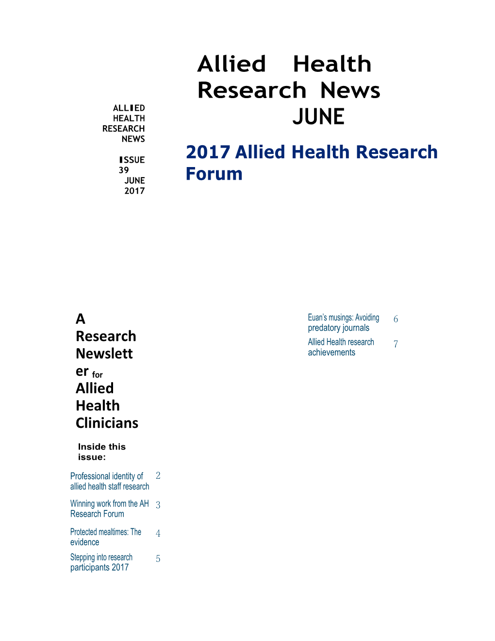 Allied Health Research News