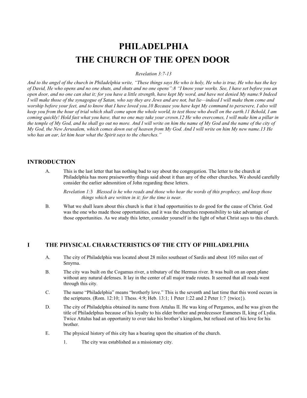 Philadelphia: the Open Door Church 1/30/93 Page 1