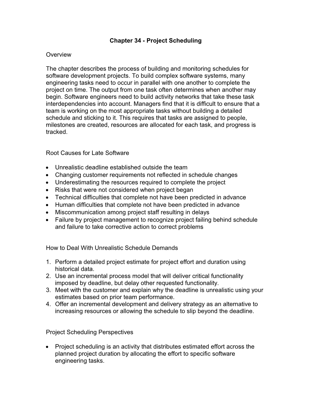 Chapter 7 - Project Scheduling and Tracking